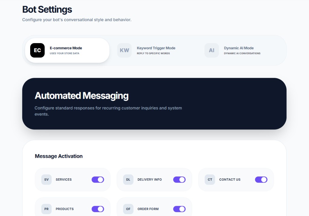 ORVYM NEXUS Bot Settings